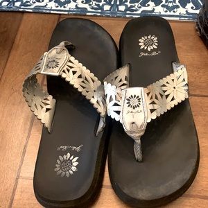 Yellow Box flip flops